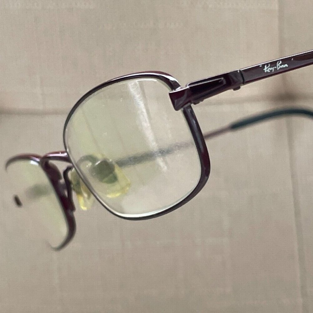 Vintage Ray-Ban Women Glasses Frame Titanium Red Tone Rb8524 Made In Italy
